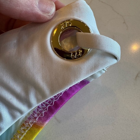 NWT Sunshine79 High Cut Embellished Rainbow Bikini Bottom / size 10 - Picture 9 of 10